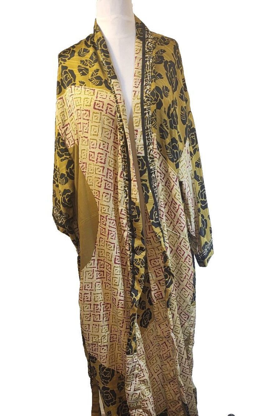 Gorgeous Silk Robe Made From Recycled Saris Kimono Style One Size